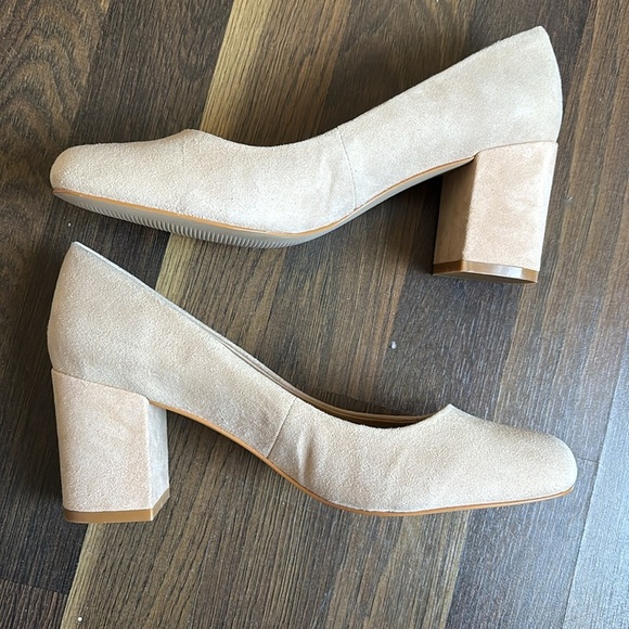 New GAP Women's Light Pink/tan Block Heel Shoes - Picture 2 of 7